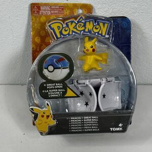 Pikachu Great Ball Pokemon Throw N Pop‎ Figure NEW Sealed Toy TOMY Poke Ball